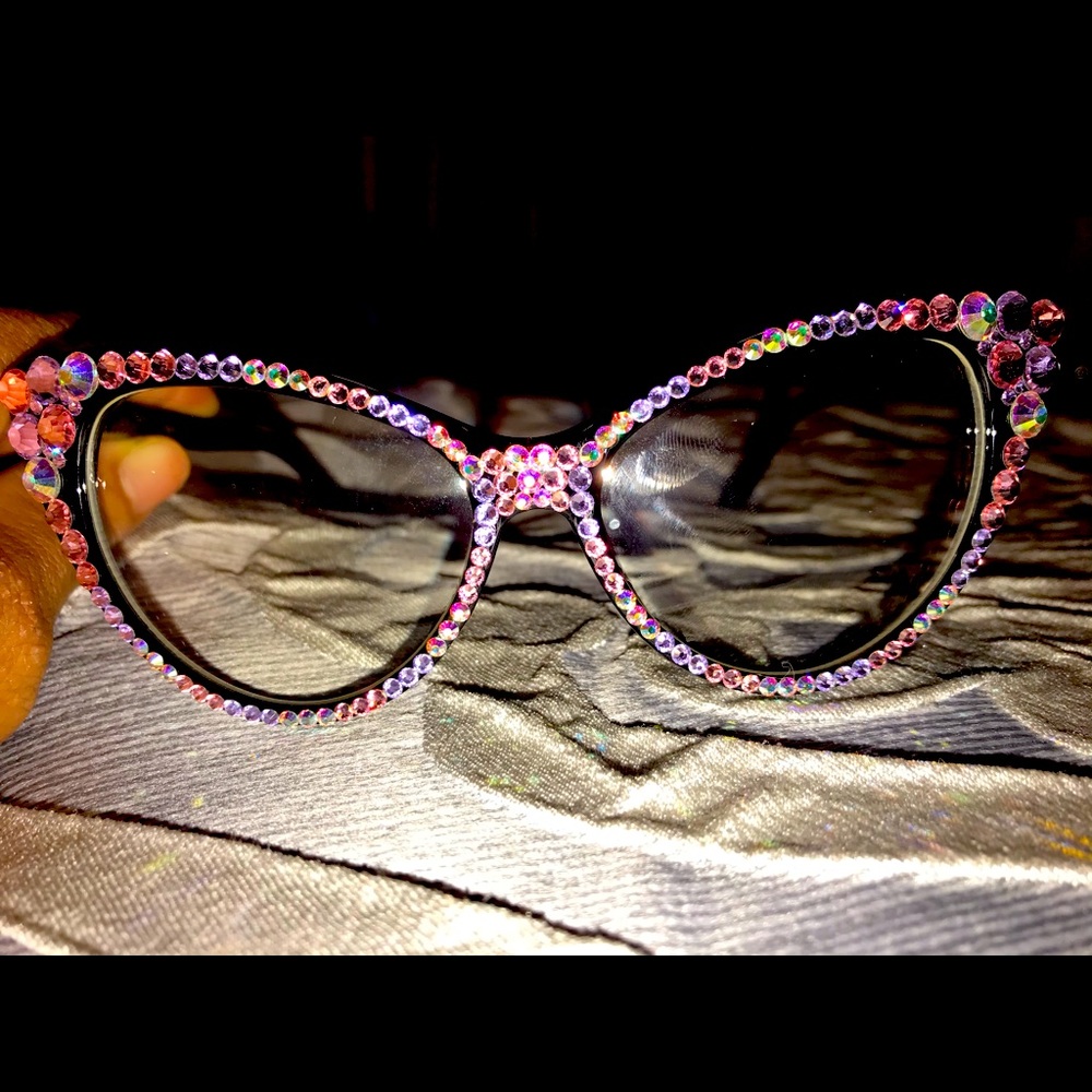 Cat eye bling glasses